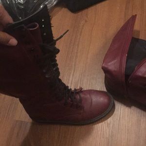 Burgundy boots